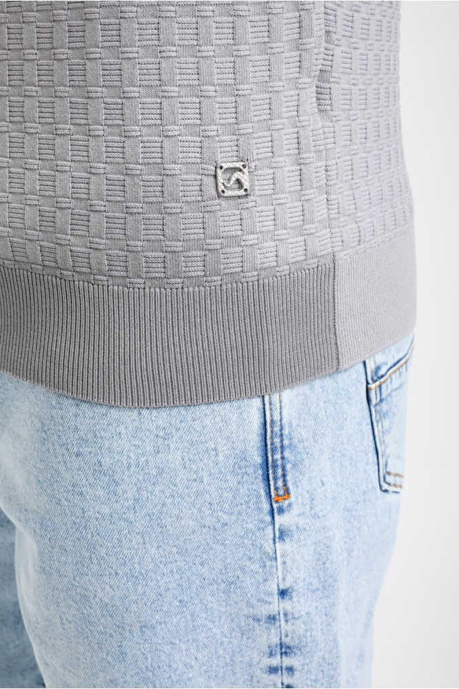 GESTRUCTUREERDE POLO 235525 605 grey melange